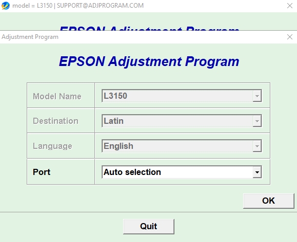 Epson L3150 Adjustment Program