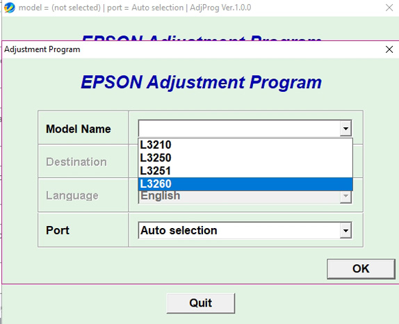 Epson L3210/3250/3251/3260 Adjustment Program
