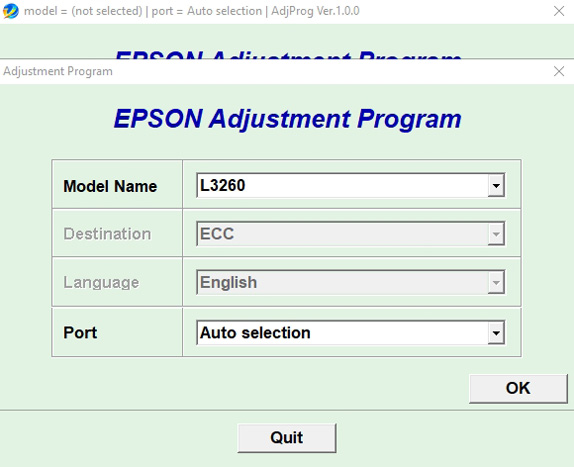 Using Epson L3210/L3250/L3251/L3260 Adjustment Program Step 2