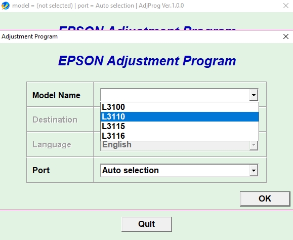 Epson L3115 Adjustment Program