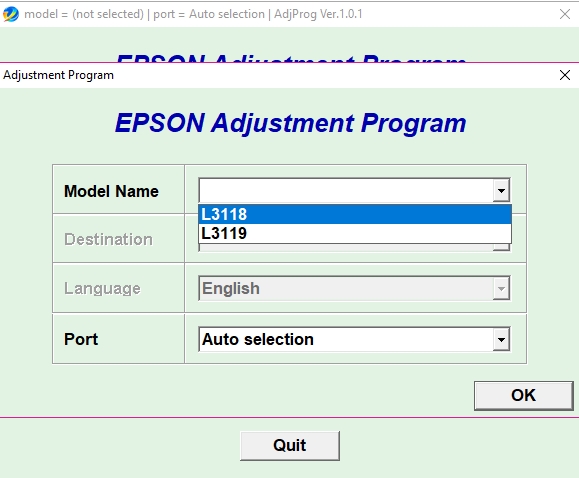 Epson L3118 Adjustment Program