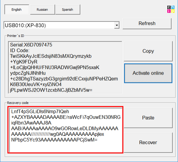 Reset Epson EP-807A