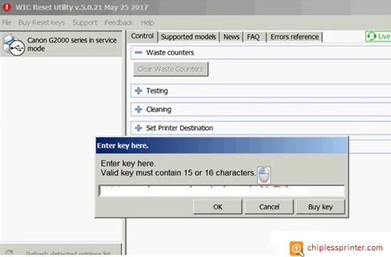 Reset Canon G3400 Ink Absortber Step 2