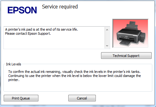 Epson L132/L222/L312/L362/L366 Service Required