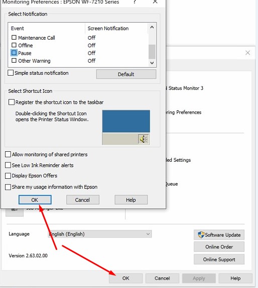 disable epson monitor step 6