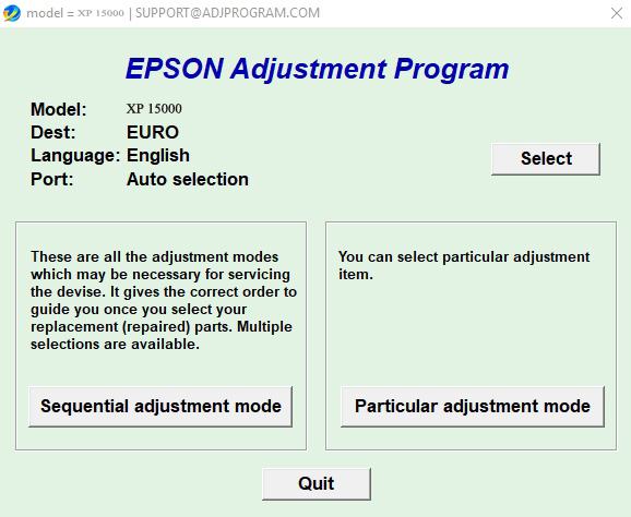 Epson XP-15000 Adjustment Program