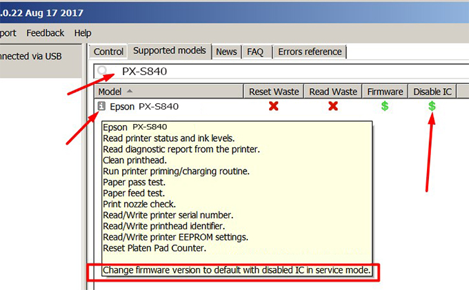 Epson PX-S840 Chipless Firmware Step 1