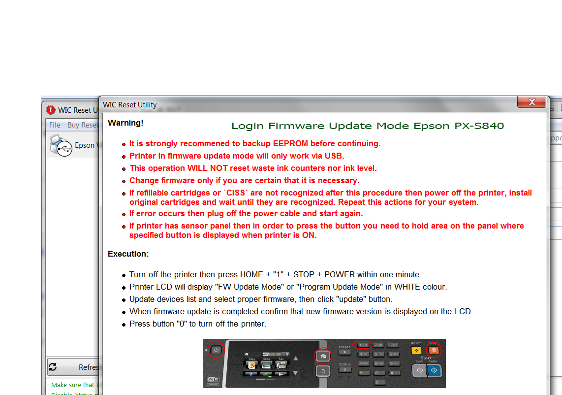 Epson PX-S840 Chipless Firmware Step 3