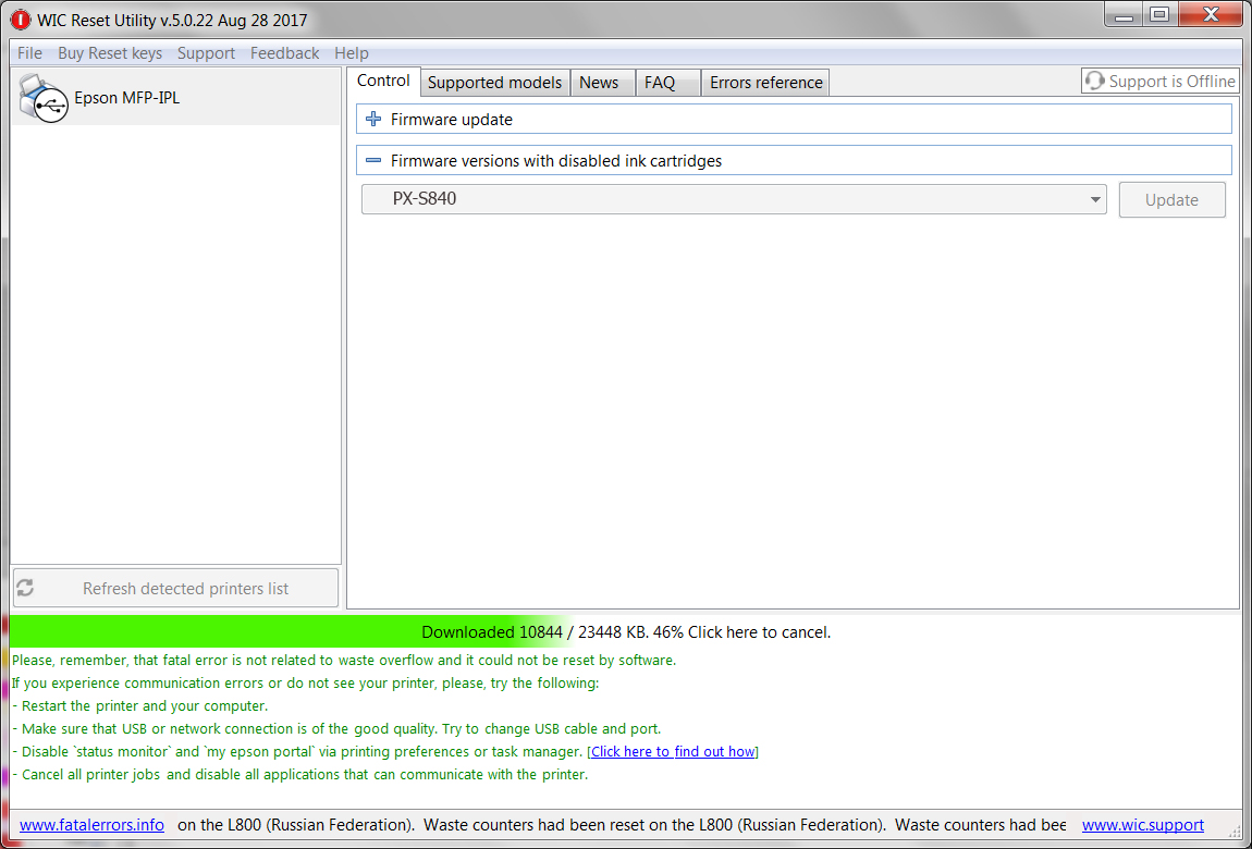 Epson PX-S840 Chipless Firmware Step 7